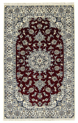 Alfombra persa - Nain - 198 x 122 cm - rojo oscuro