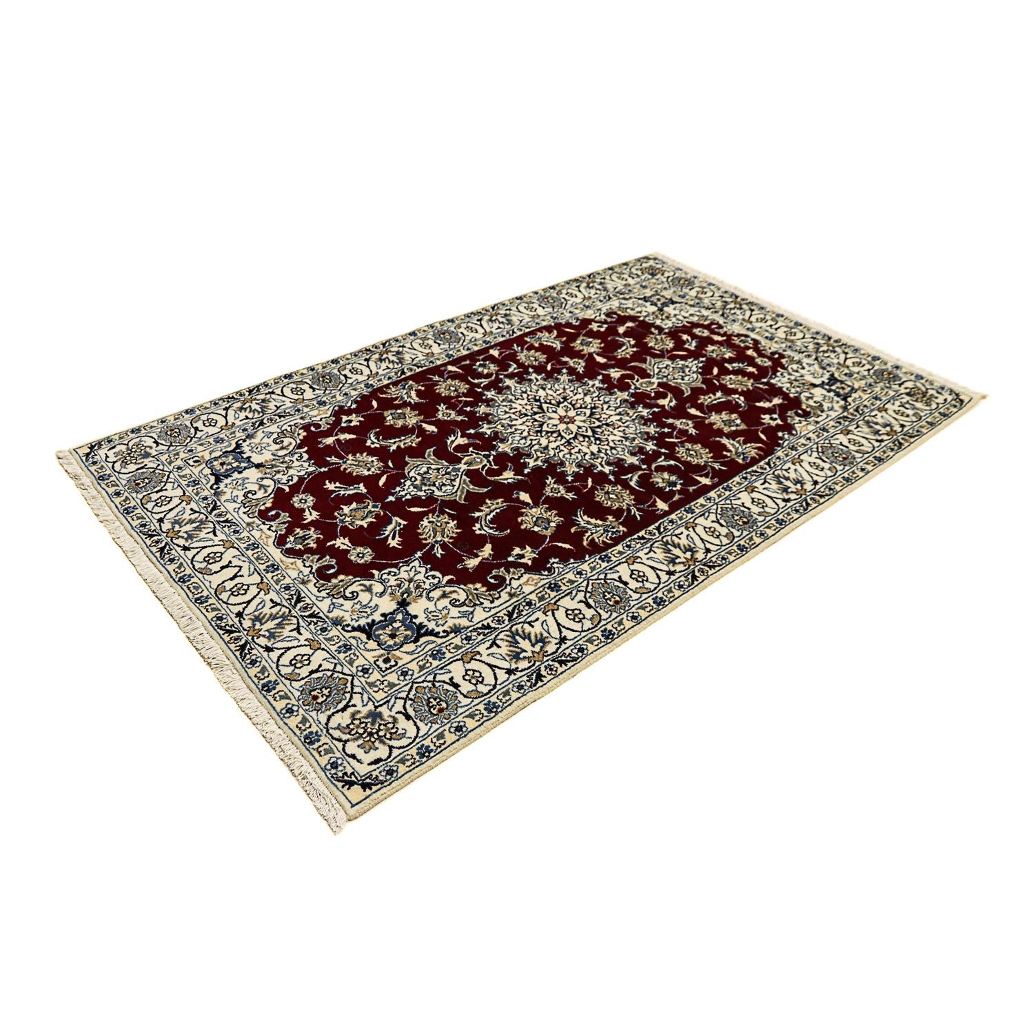 Alfombra persa - Nain - 198 x 122 cm - rojo oscuro