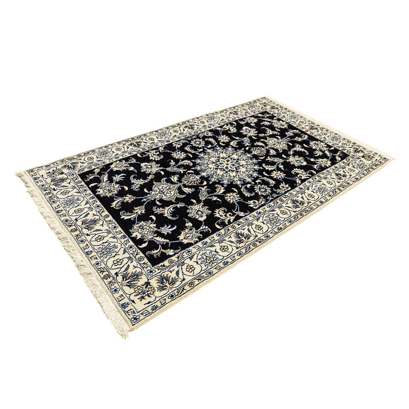 Alfombra persa - Nain - 200 x 120 cm - azul oscuro