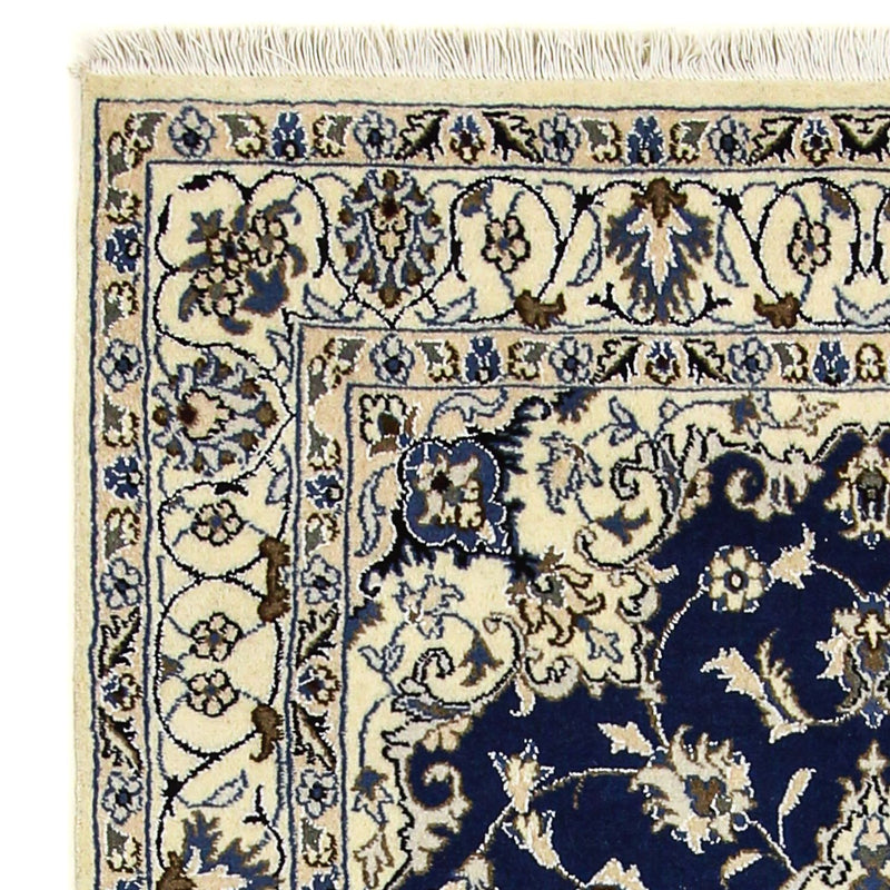 Alfombra persa - Nain - 202 x 115 cm - azul oscuro