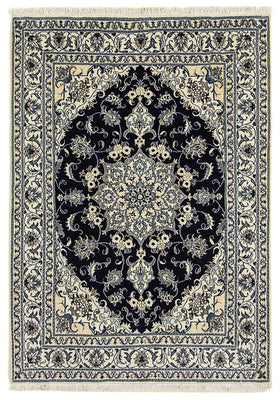 Alfombra persa - Nain - 205 x 143 cm - azul oscuro