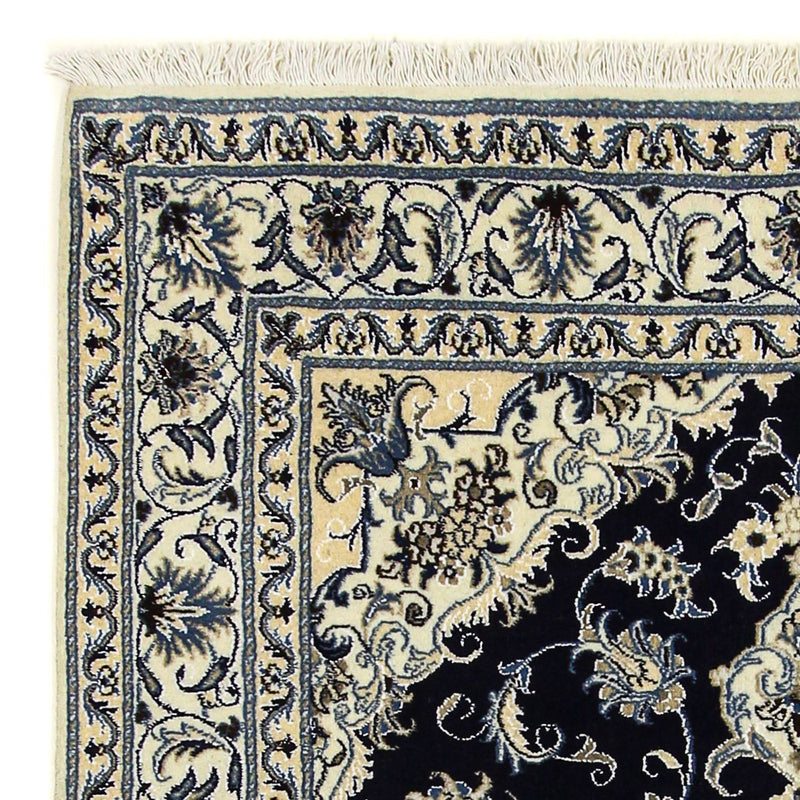 Alfombra persa - Nain - 205 x 143 cm - azul oscuro