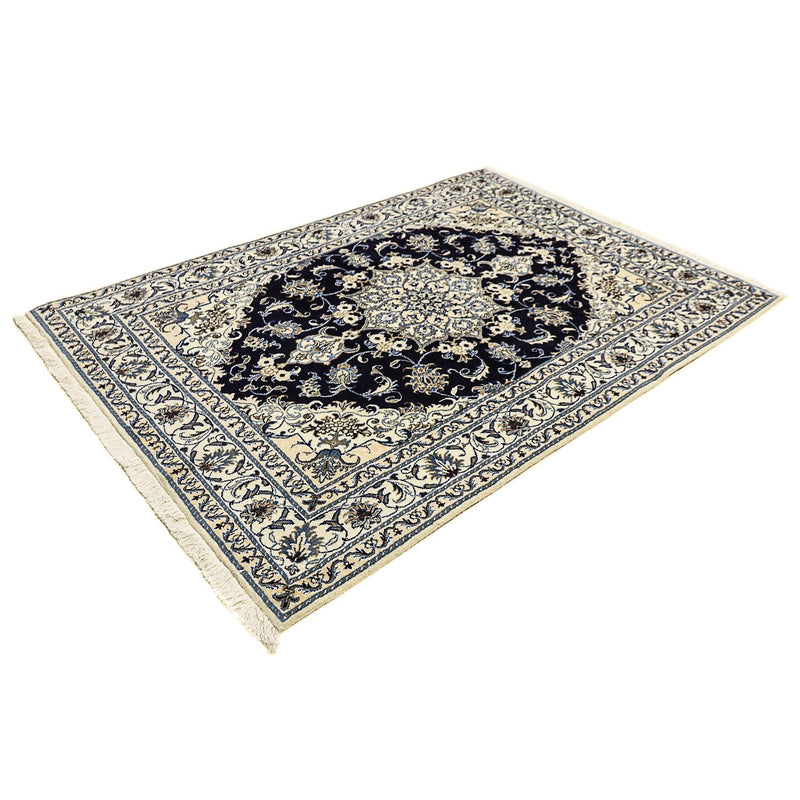 Alfombra persa - Nain - 205 x 143 cm - azul oscuro