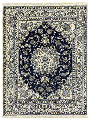Alfombra persa - Nain - 198 x 152 cm - azul oscuro