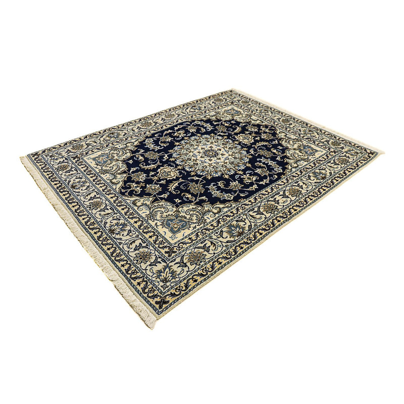 Alfombra persa - Nain - 198 x 152 cm - azul oscuro
