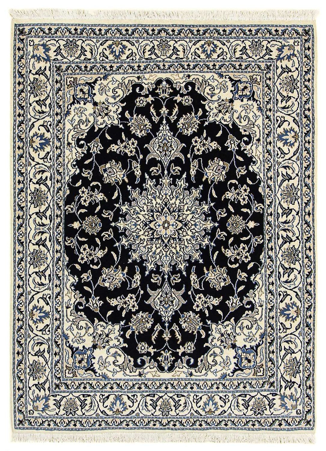 Alfombra persa - Nain - 195 x 147 cm - azul oscuro