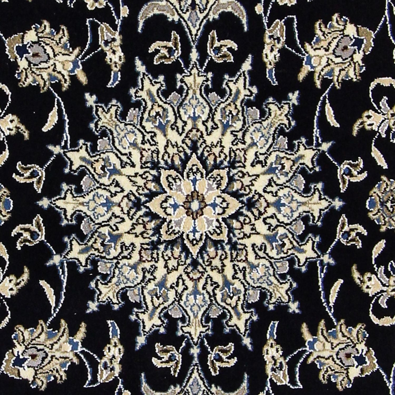 Alfombra persa - Nain - 195 x 147 cm - azul oscuro