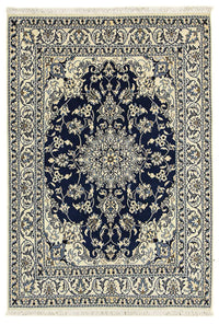 Alfombra persa - Nain - 202 x 142 cm - azul oscuro
