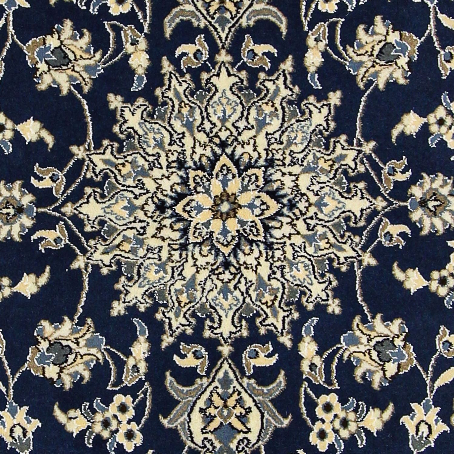 Alfombra persa - Nain - 202 x 142 cm - azul oscuro