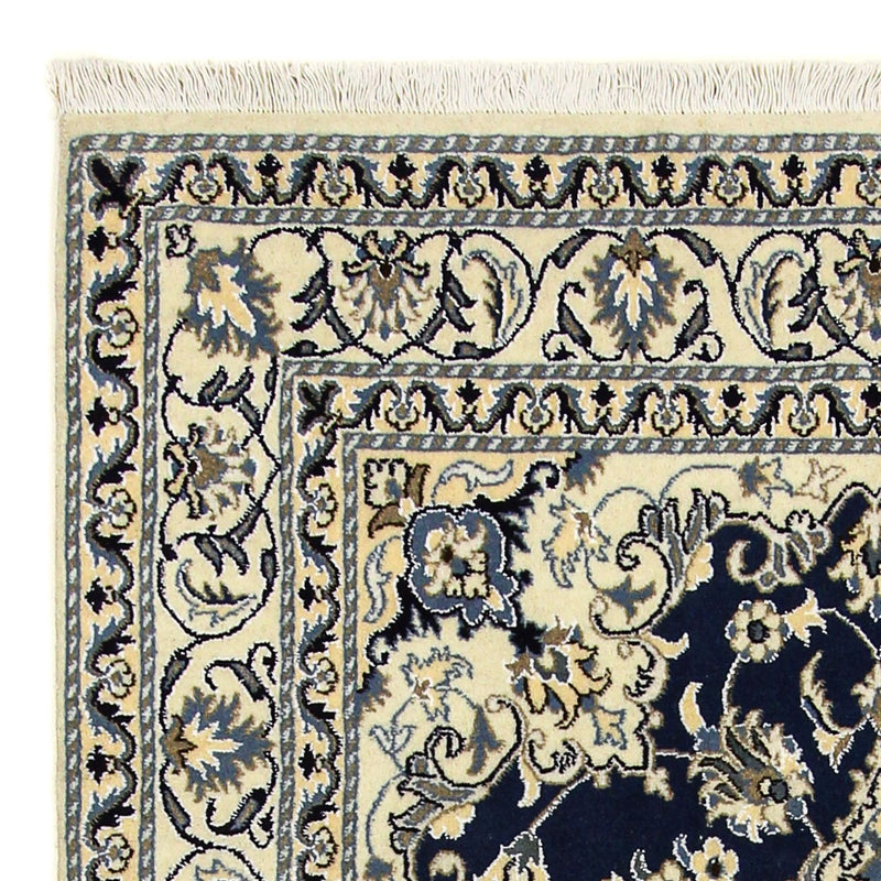 Alfombra persa - Nain - 202 x 142 cm - azul oscuro