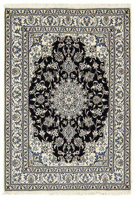 Alfombra persa - Nain - 207 x 146 cm - azul oscuro