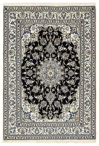 Alfombra persa - Nain - 207 x 146 cm - azul oscuro