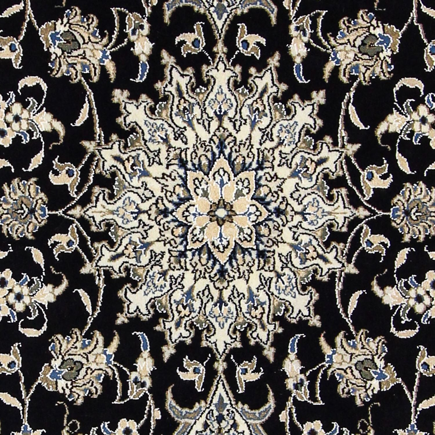 Alfombra persa - Nain - 207 x 146 cm - azul oscuro