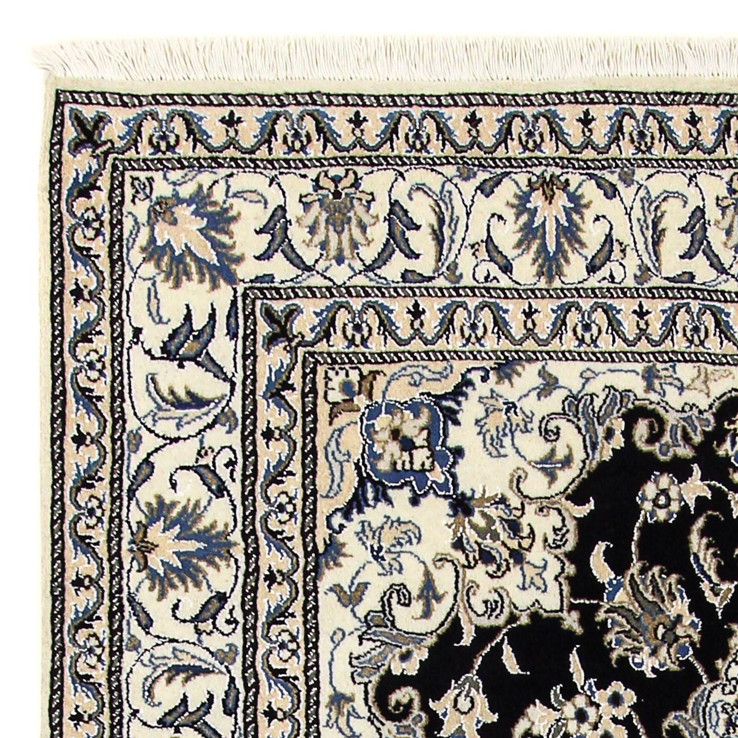 Alfombra persa - Nain - 207 x 146 cm - azul oscuro