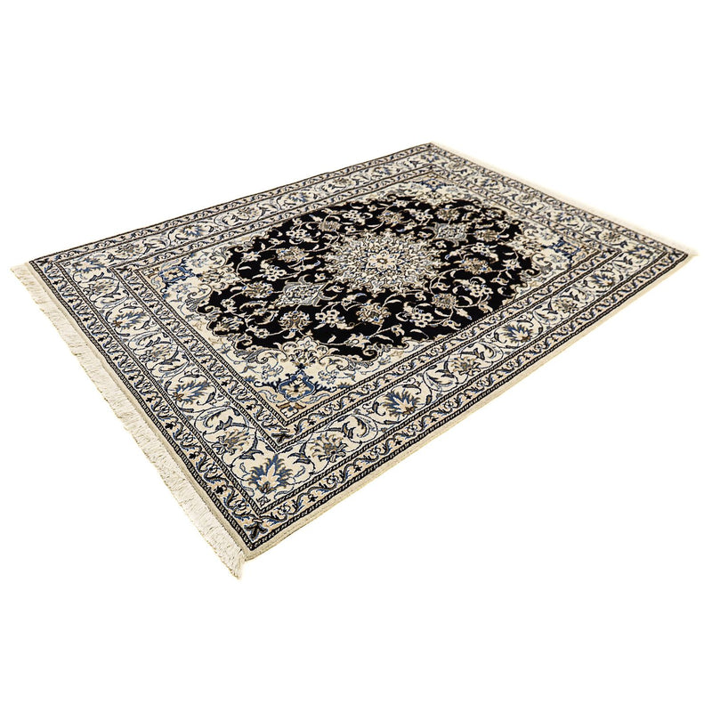 Alfombra persa - Nain - 207 x 146 cm - azul oscuro