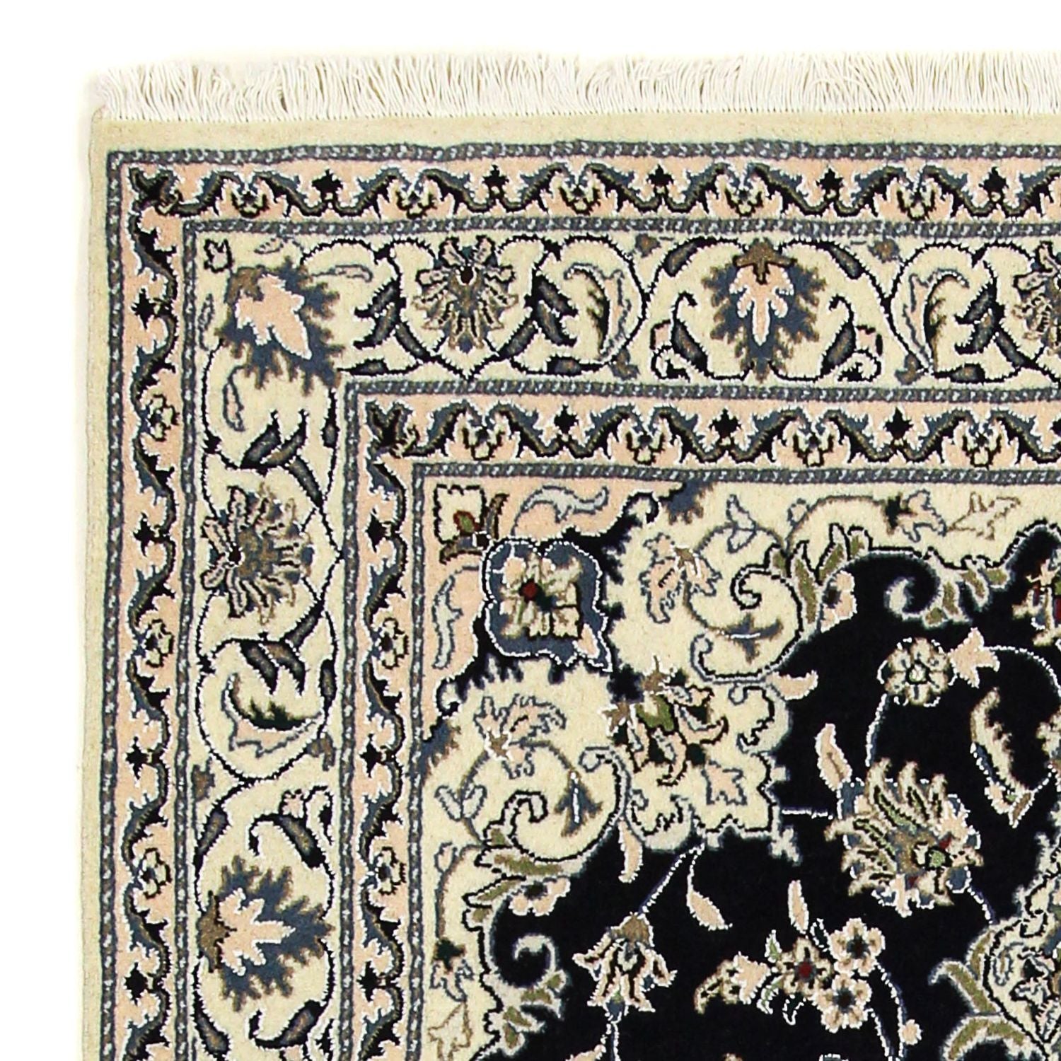 Alfombra persa - Nain - 193 x 147 cm - azul oscuro