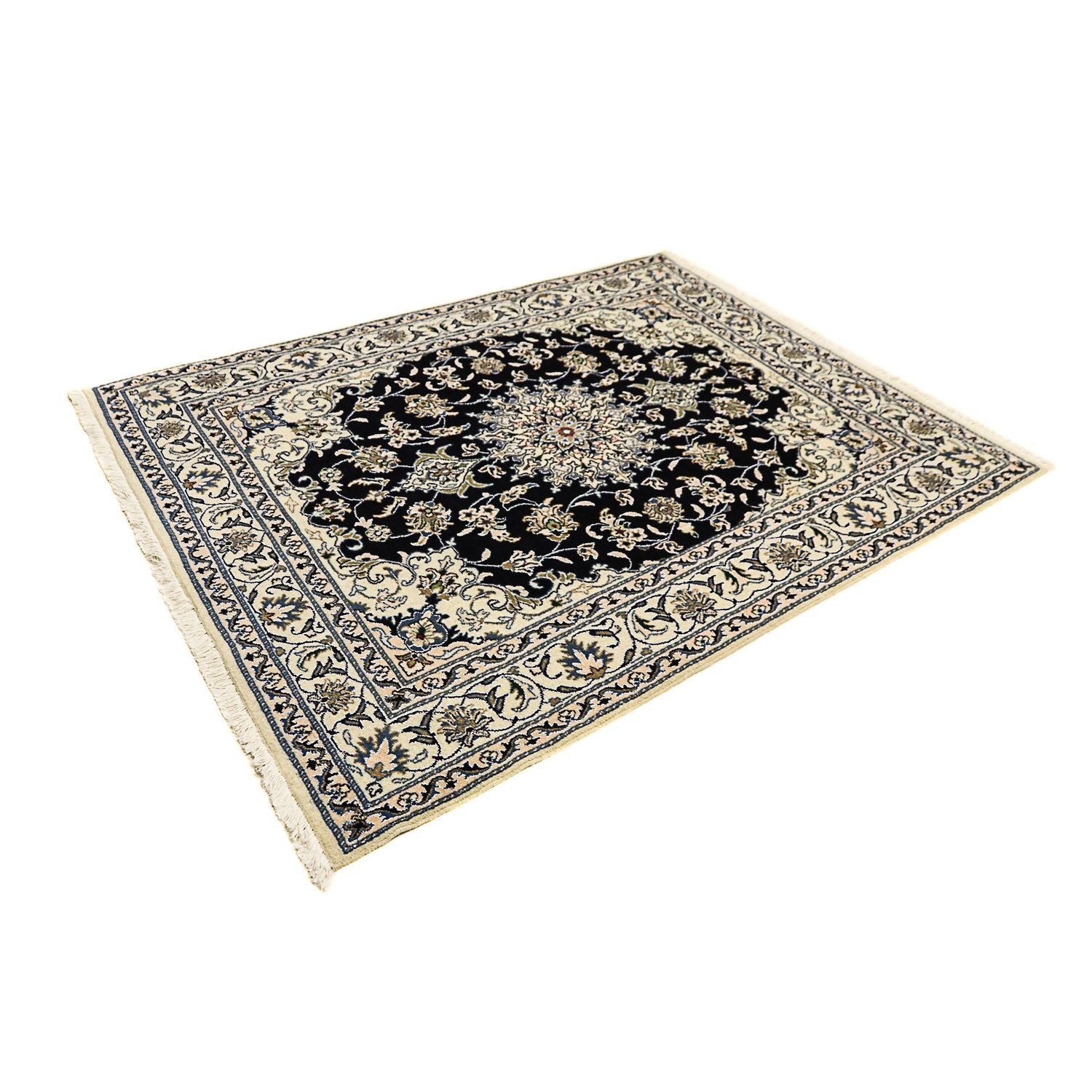 Alfombra persa - Nain - 193 x 147 cm - azul oscuro