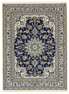 Alfombra persa - Nain - 198 x 151 cm - azul oscuro