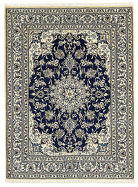 Alfombra persa - Nain - 198 x 151 cm - azul oscuro