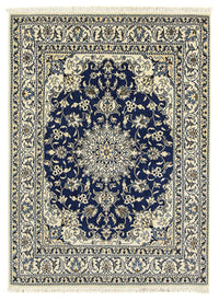 Alfombra persa - Nain - 196 x 145 cm - azul oscuro