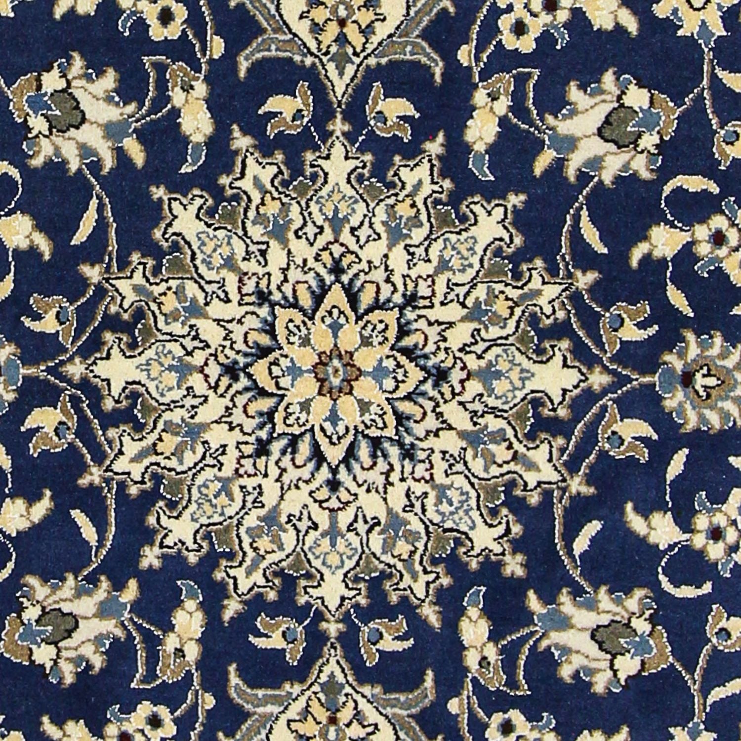 Alfombra persa - Nain - 196 x 145 cm - azul oscuro