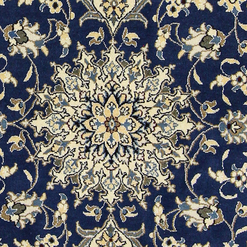Alfombra persa - Nain - 196 x 145 cm - azul oscuro