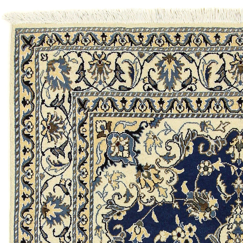 Alfombra persa - Nain - 196 x 145 cm - azul oscuro