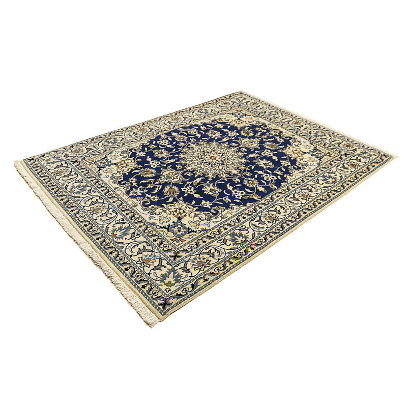 Alfombra persa - Nain - 196 x 145 cm - azul oscuro