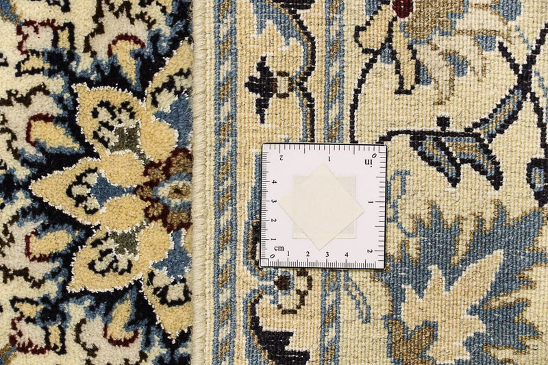 Alfombra persa - Nain - 196 x 145 cm - azul oscuro