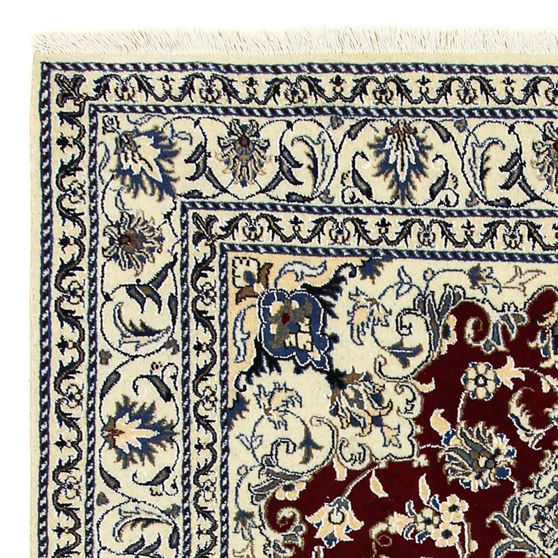 Alfombra persa - Nain - 191 x 147 cm - rojo oscuro