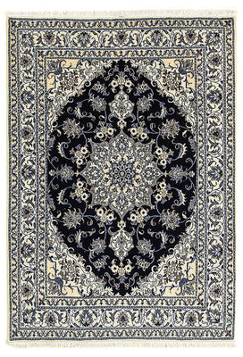 Alfombra persa - Nain - 206 x 147 cm - azul oscuro