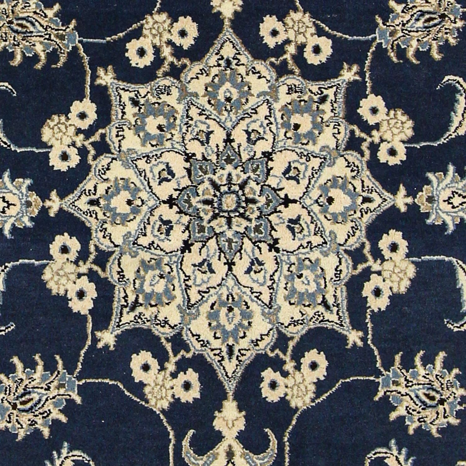 Alfombra persa - Nain - 206 x 153 cm - azul oscuro