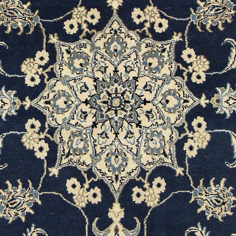 Alfombra persa - Nain - 206 x 153 cm - azul oscuro