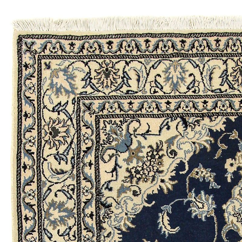 Alfombra persa - Nain - 206 x 153 cm - azul oscuro