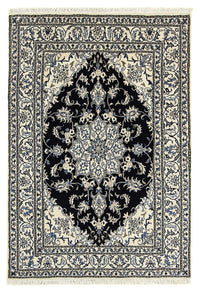 Alfombra persa - Nain - 203 x 143 cm - azul oscuro