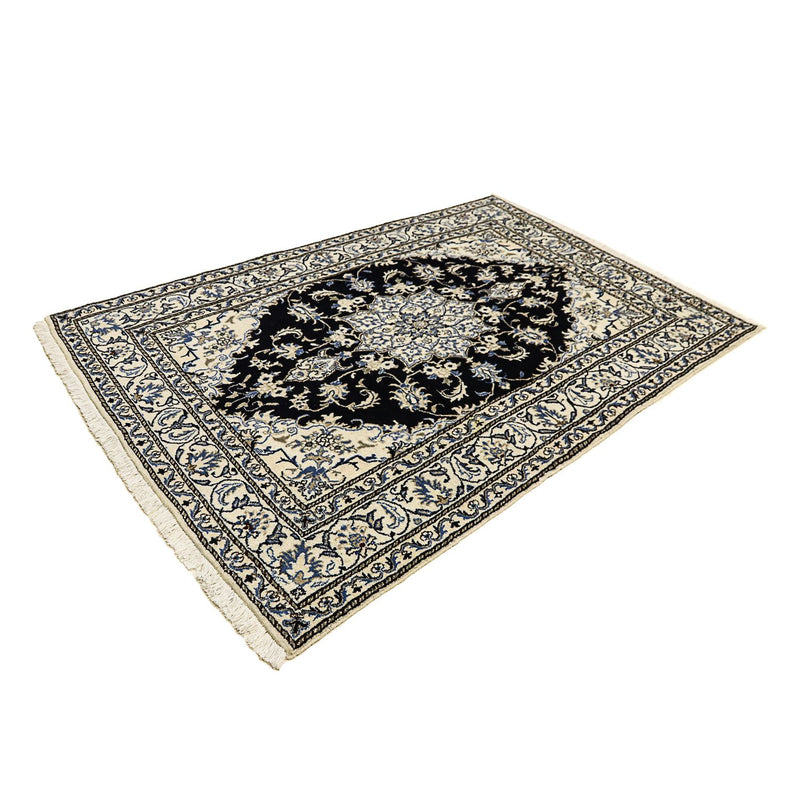 Alfombra persa - Nain - 203 x 143 cm - azul oscuro