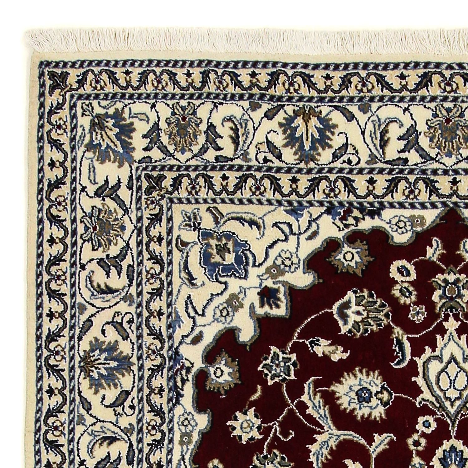 Alfombra persa - Nain - 191 x 150 cm - rojo oscuro