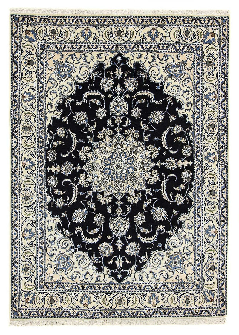 Alfombra persa - Nain - 226 x 167 cm - azul oscuro