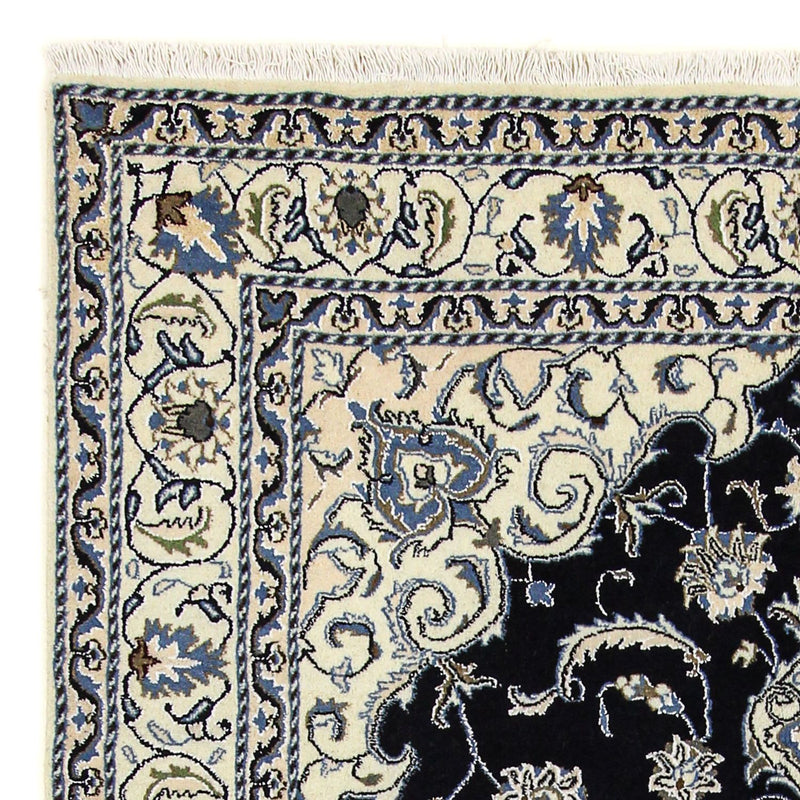 Alfombra persa - Nain - 226 x 167 cm - azul oscuro