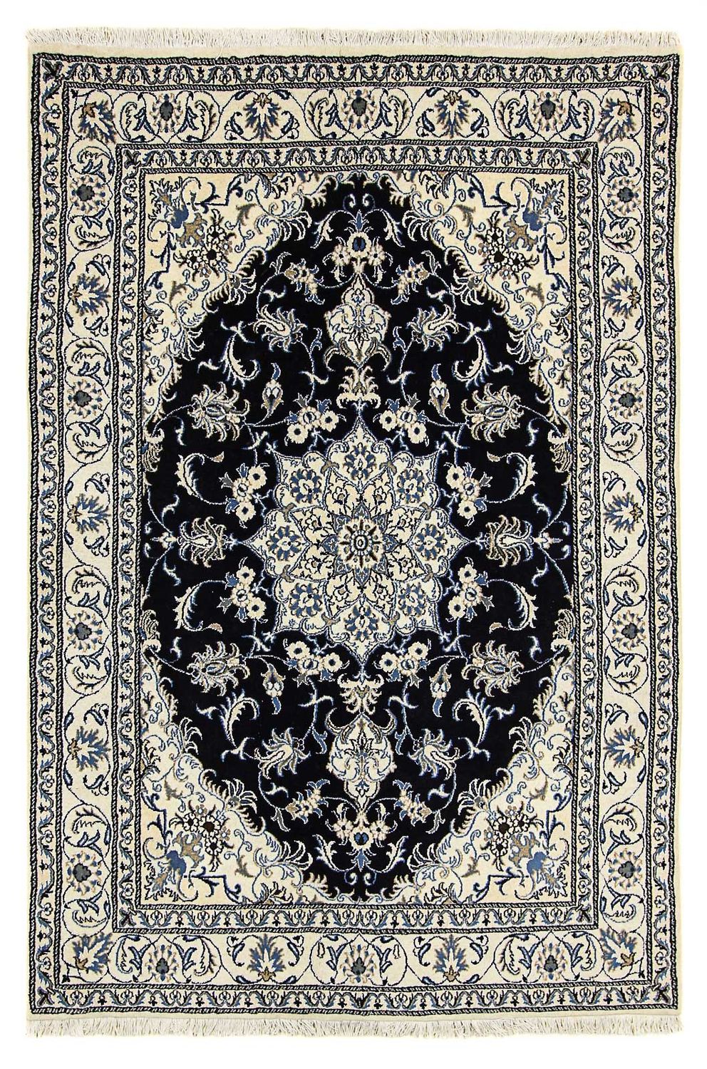 Alfombra persa - Nain - 235 x 165 cm - azul oscuro