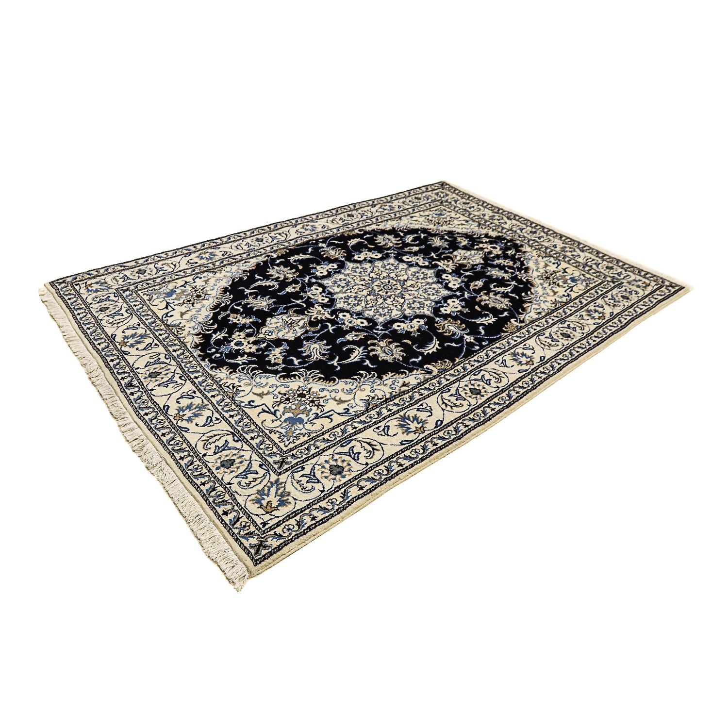 Alfombra persa - Nain - 235 x 165 cm - azul oscuro