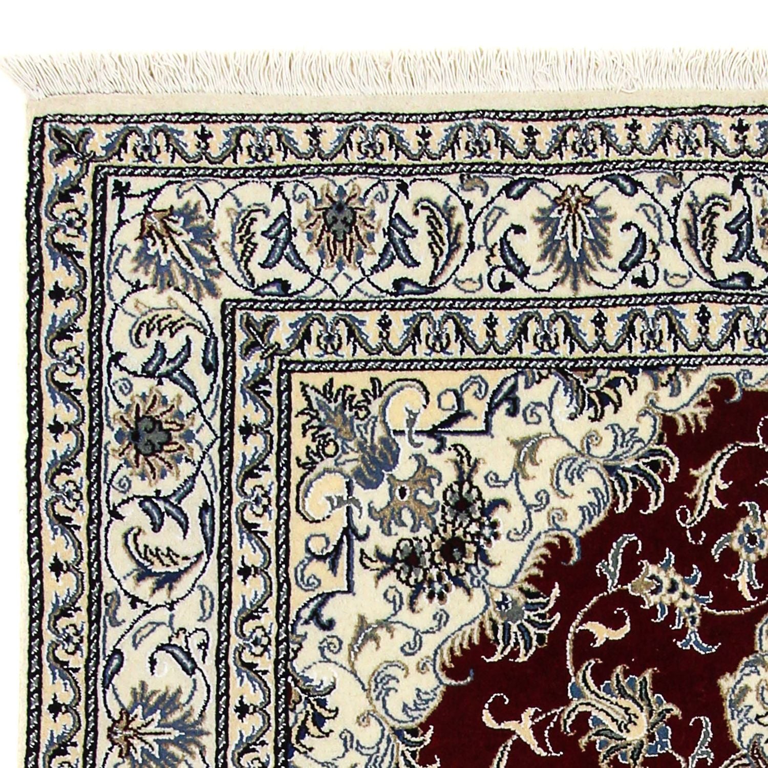 Alfombra persa - Nain - 238 x 165 cm - rojo oscuro
