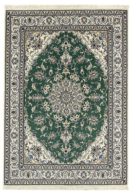Alfombra persa - Nain - 237 x 168 cm - verde oscuro
