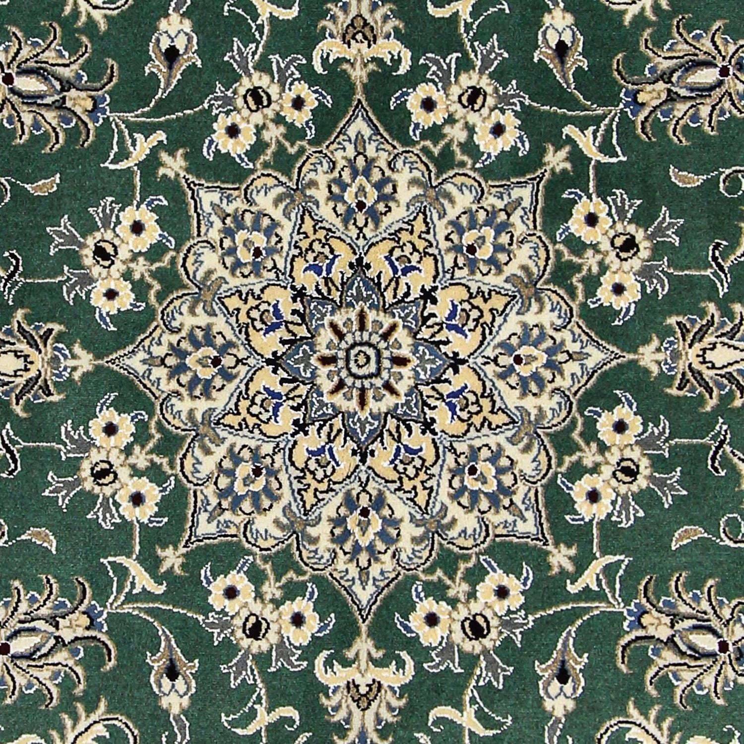 Alfombra persa - Nain - 237 x 168 cm - verde oscuro