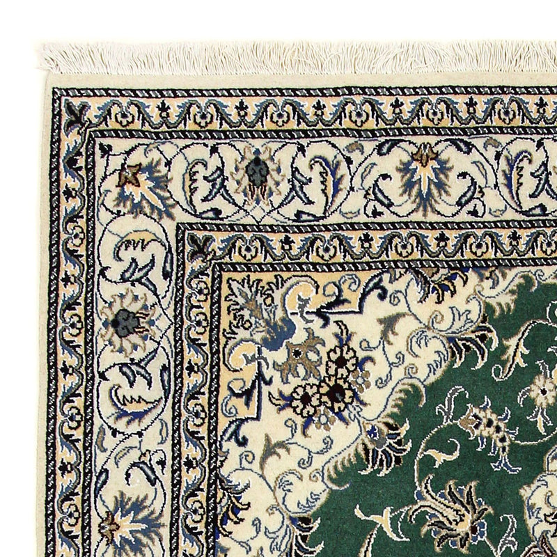 Alfombra persa - Nain - 237 x 168 cm - verde oscuro