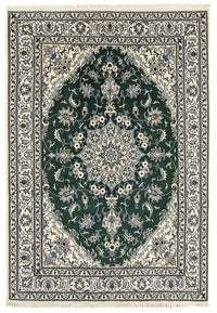 Alfombra persa - Nain - 245 x 170 cm - verde oscuro