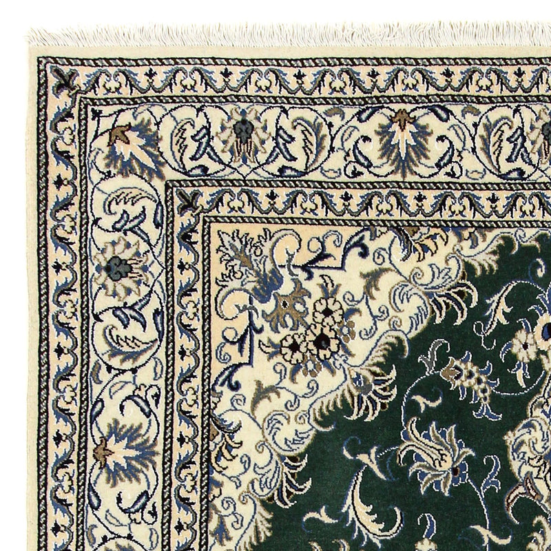 Alfombra persa - Nain - 245 x 170 cm - verde oscuro