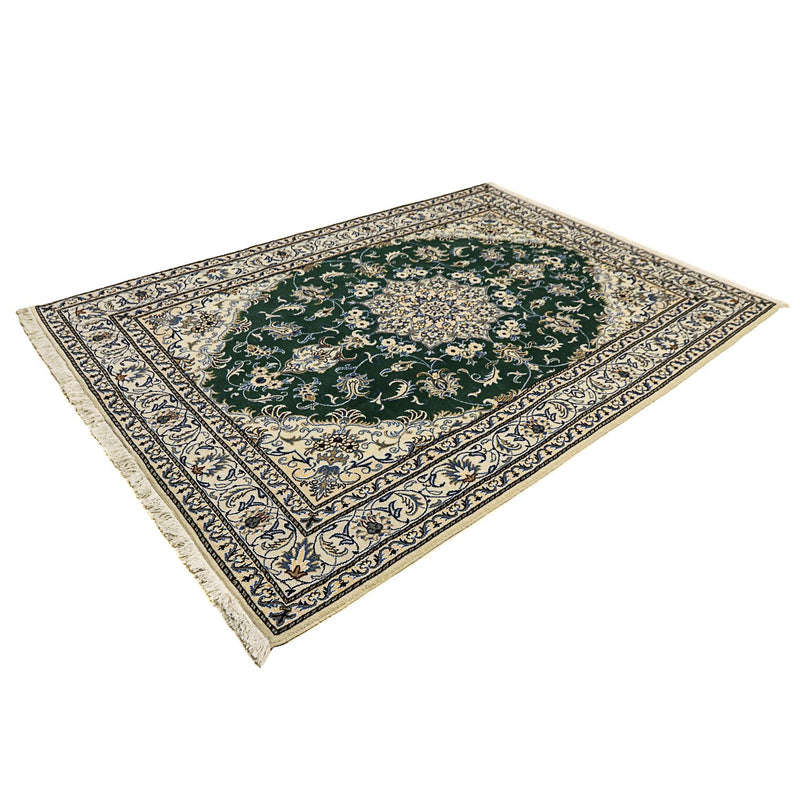 Alfombra persa - Nain - 245 x 170 cm - verde oscuro