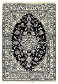 Alfombra persa - Nain - 238 x 166 cm - azul oscuro