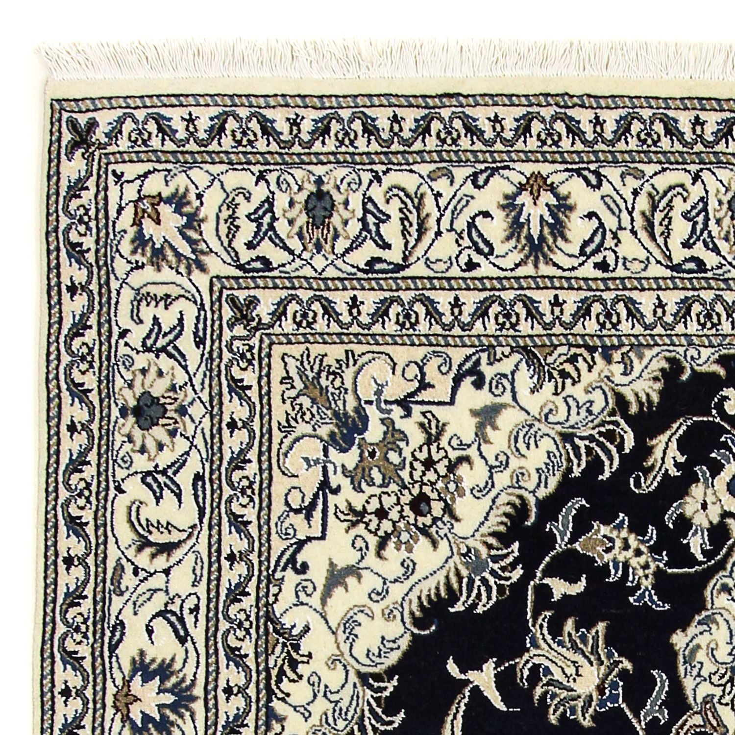 Alfombra persa - Nain - 238 x 166 cm - azul oscuro